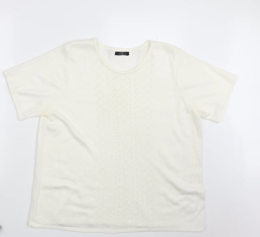 BM Womens Ivory Geometric Pullover Sweatshirt Size L