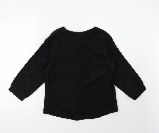 Topshop Womens Black Pullover Sweatshirt Size 8