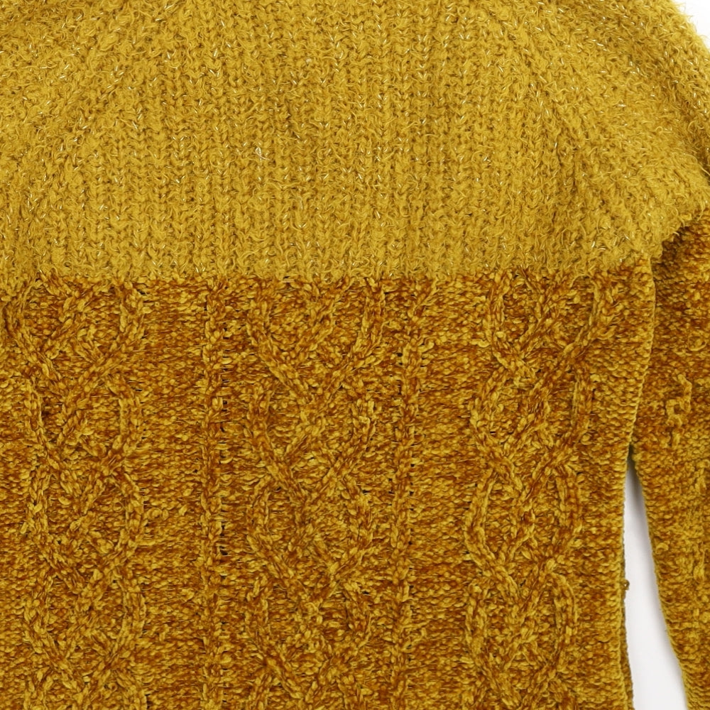 Papaya Womens Yellow Knit Pullover Jumper Size S