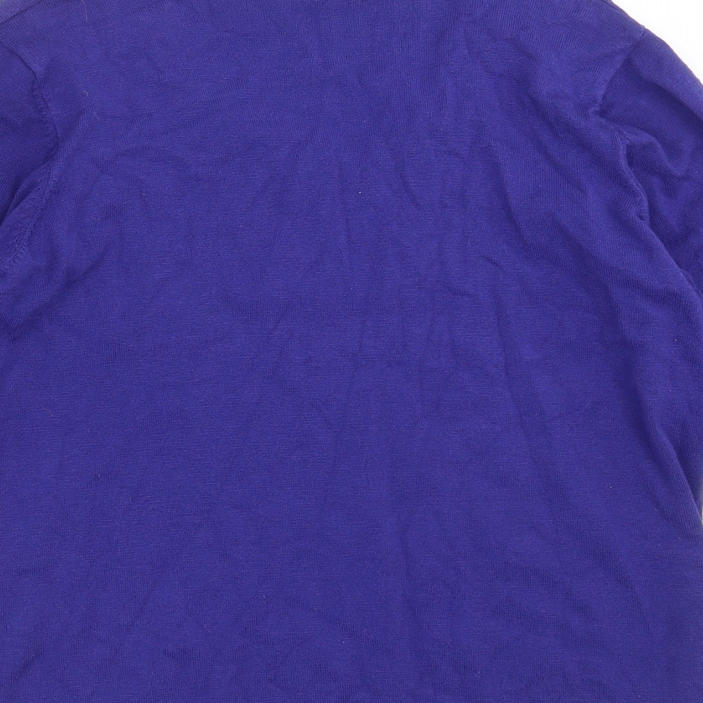 BM Womens Blue Knit Pullover Jumper Size L - beaded