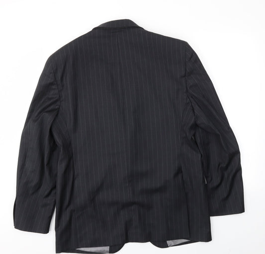 OUSTIN REED Mens Black Striped Jacket Blazer Size 40