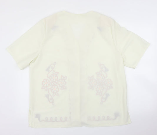 Preworn Womens Beige Basic Blouse Size XL