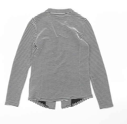 Papaya Womens Black Striped Jacket Blazer Size 8