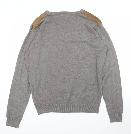 Label J Mens Brown Pullover Jumper Size M