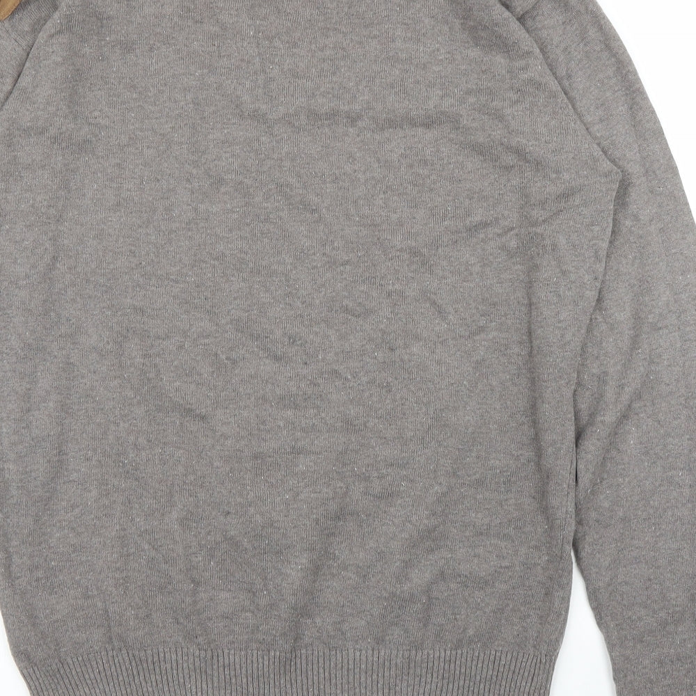 Label J Mens Brown Pullover Jumper Size M