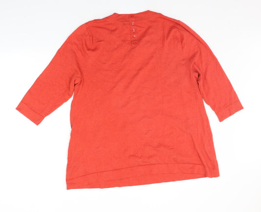 Arcadia Womens Orange Pullover Jumper Size 18