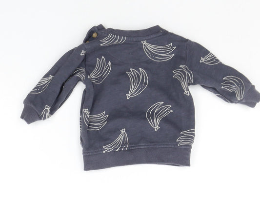 Marks and Spencer Baby Grey Geometric Pullover Jumper Size 0-3 Months - BANNANAS