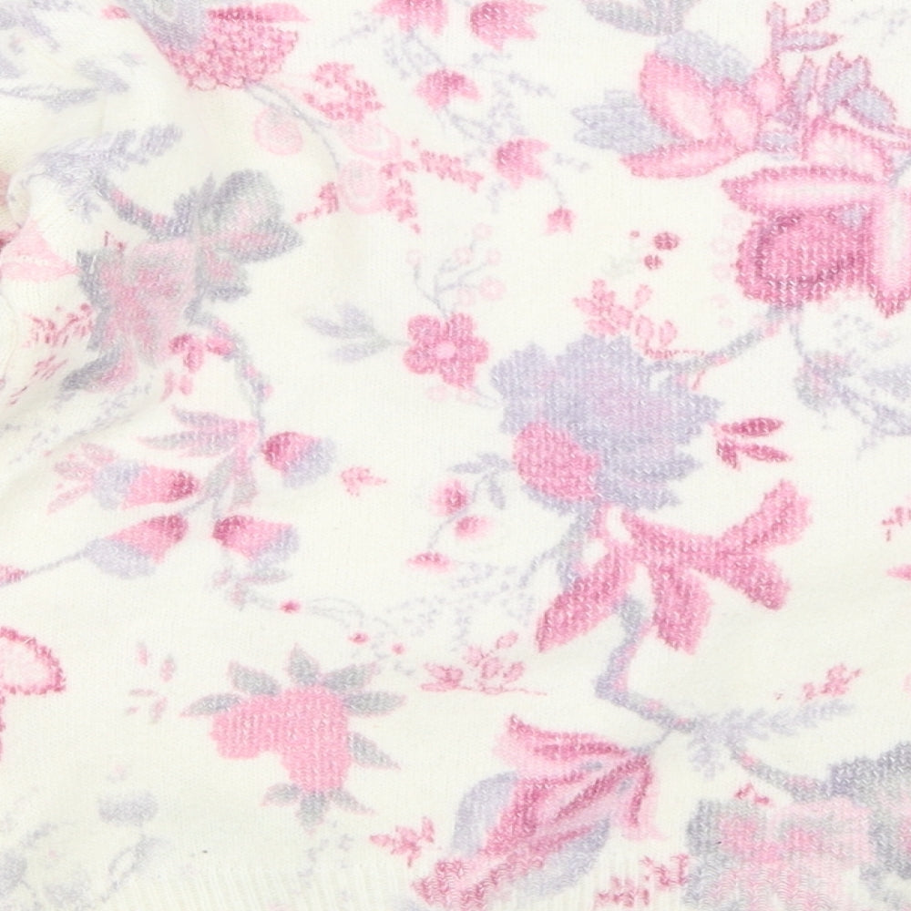 HONEY Womens Ivory Floral Pullover Jumper One Size