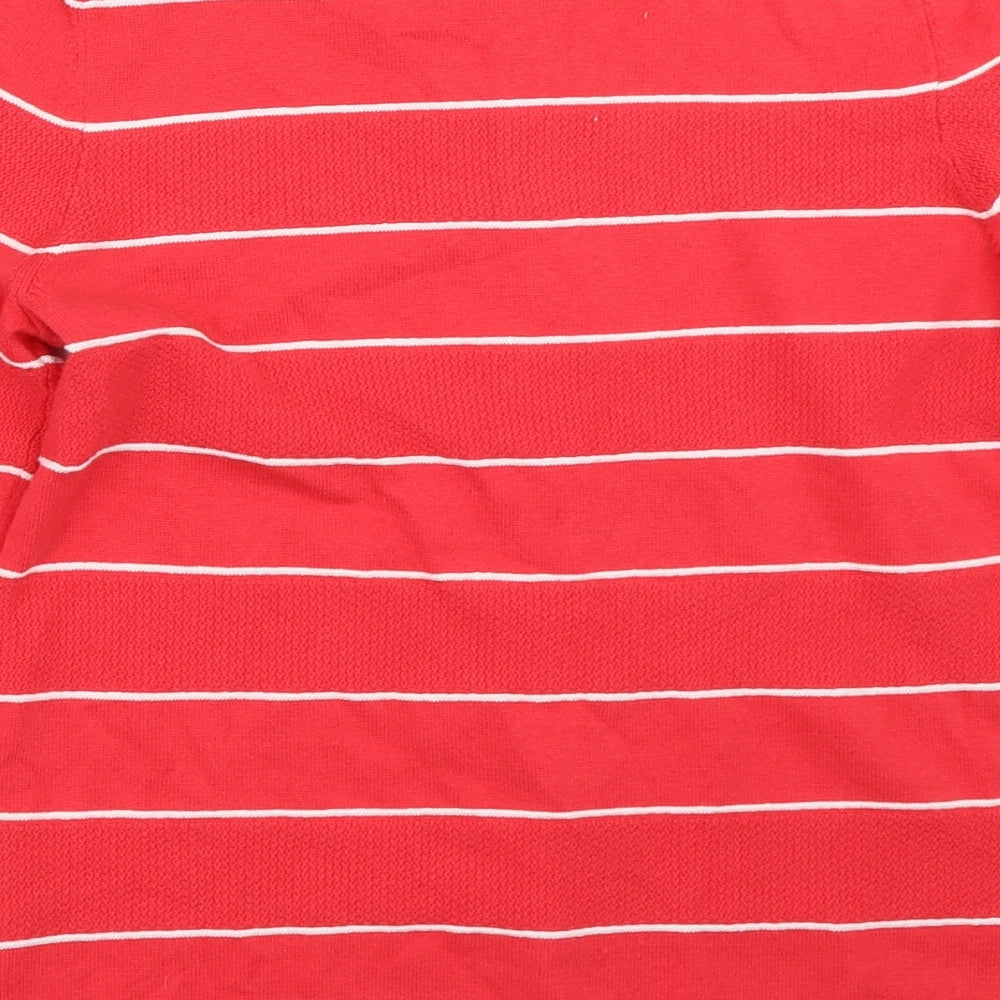 Bonmarché Womens Red Striped Cardigan Jumper Size XS