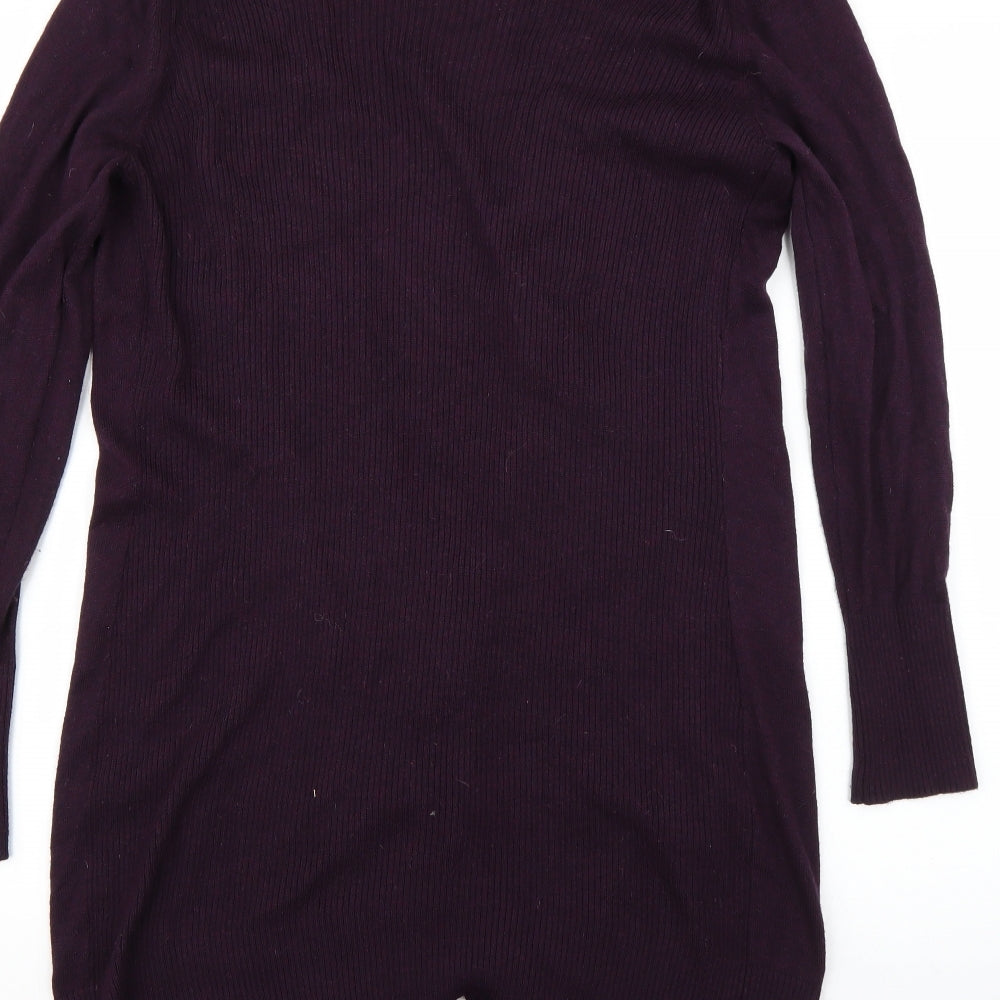 M&Co Womens Purple Cardigan Jumper Size S
