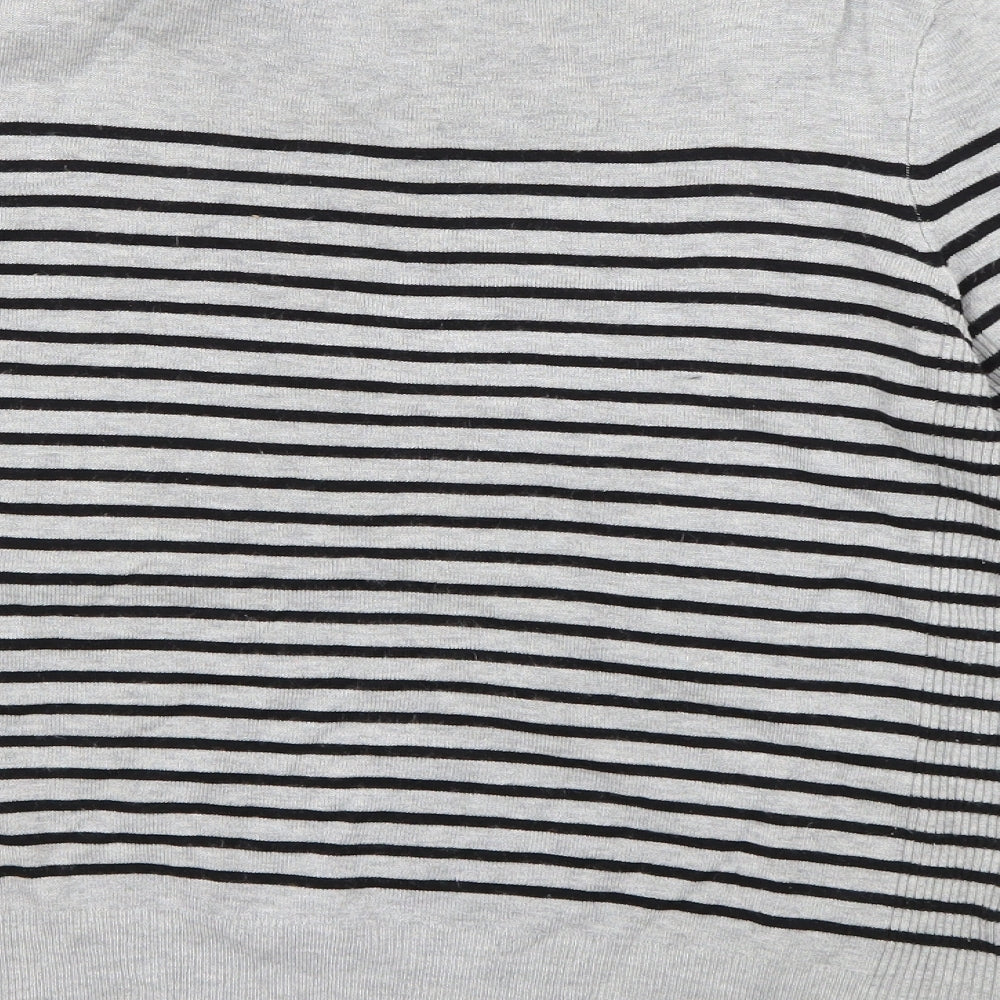 Debenhams Womens Grey Striped Pullover Jumper Size 12