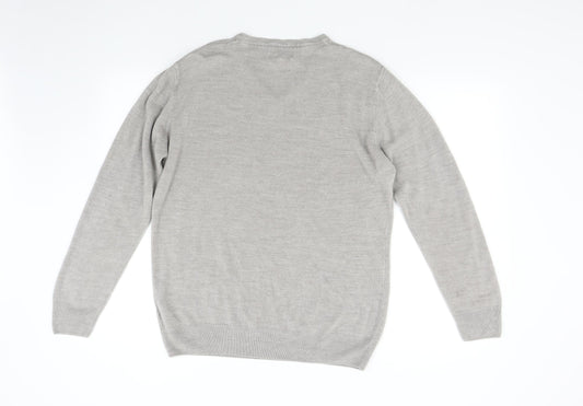 Matalan Mens Grey Knit Pullover Jumper Size L