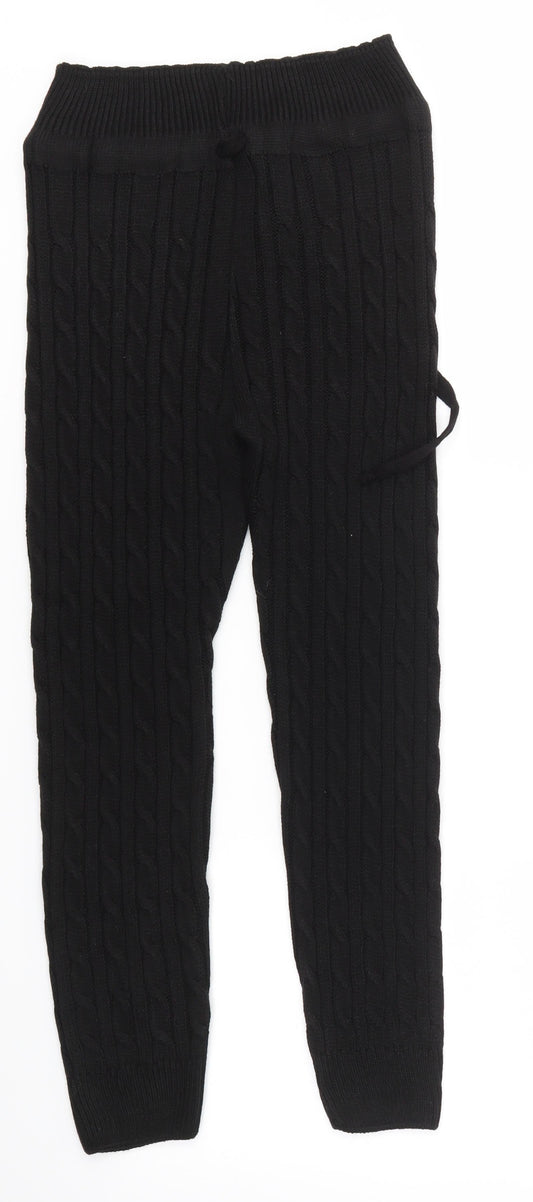Preworn Womens Black Solid Knit Pyjama Pants Size XS