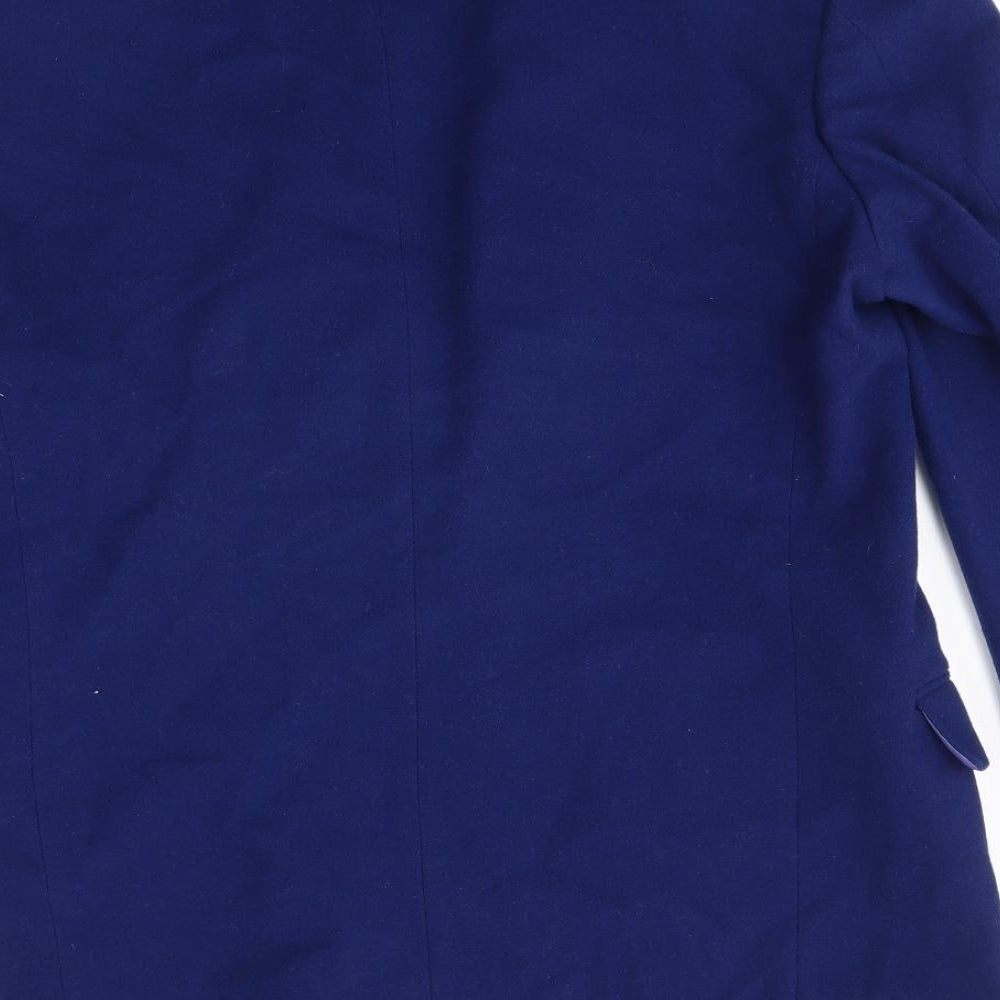 M&S Womens Blue Overcoat Coat Size M