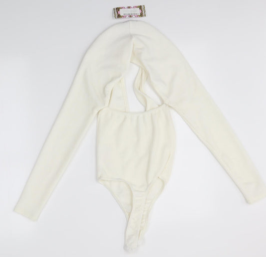 Boohoo Womens Ivory Bodysuit One-Piece Size 6