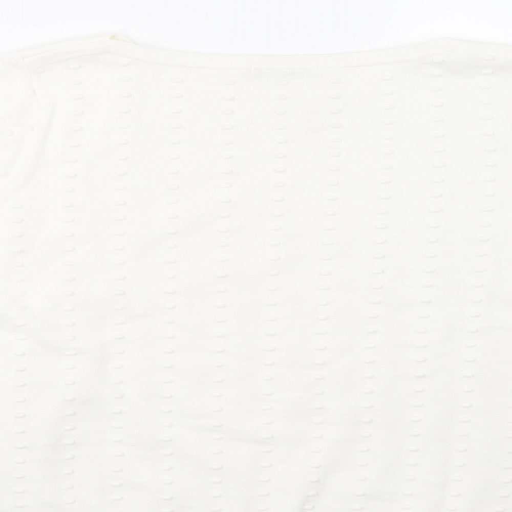 TU Womens White Polka Dot Pullover Jumper Size 14