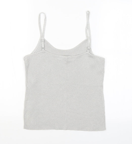 FRANK SAUL Womens Grey Basic Tank Size M