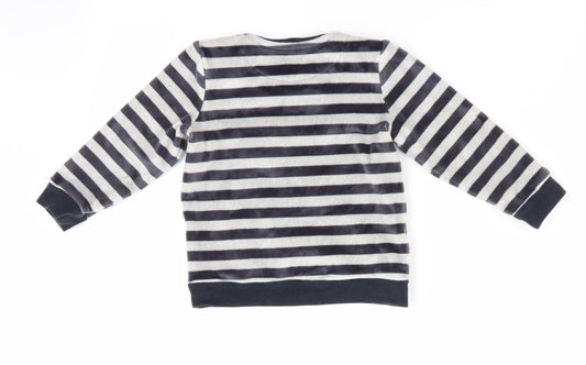 Marks and Spencer Girls Black Striped Pullover Jumper - Polar Bear