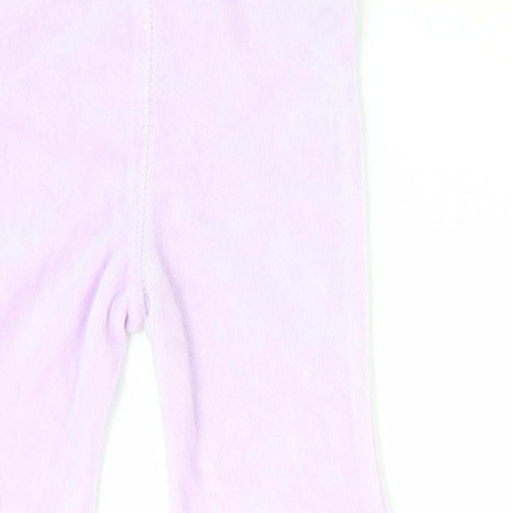 George Girls Purple Jogger Trousers Size 0-3 Months - Velvet feel