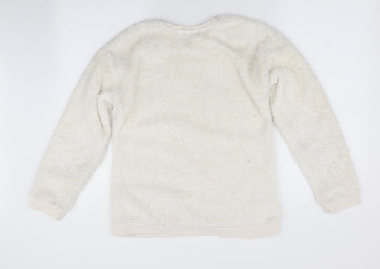 George Girls Ivory Solid Pyjama Set Size 12-13 Years - Snooze - subtle glitter effect