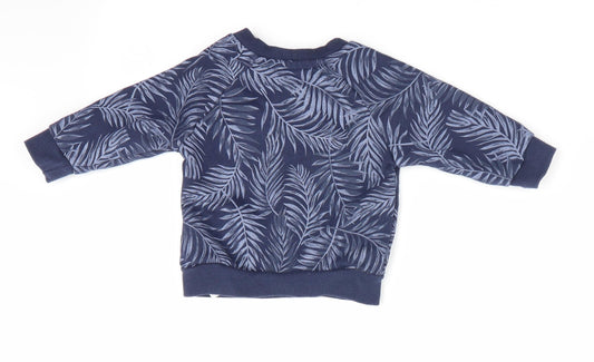 Primark Boys Blue Floral Pullover Jumper Size 0-3 Months