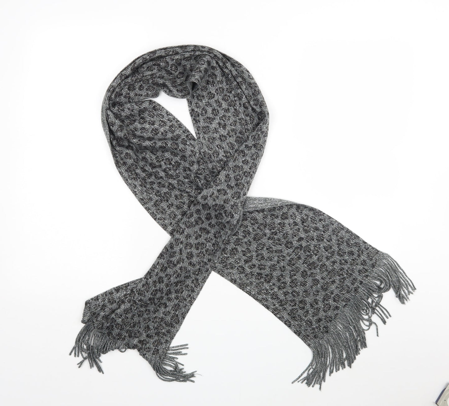 Preworn Womens Grey Animal Print Scarf