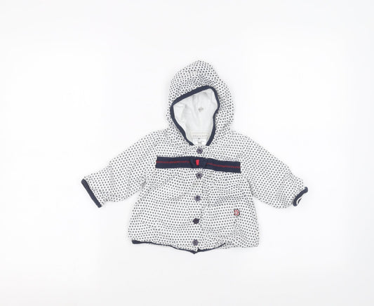 kris x kids Baby White Plaid Rain Coat Coat Size 0-3 Months