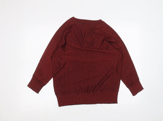 M&Co Womens Red Basic T-Shirt Size 12
