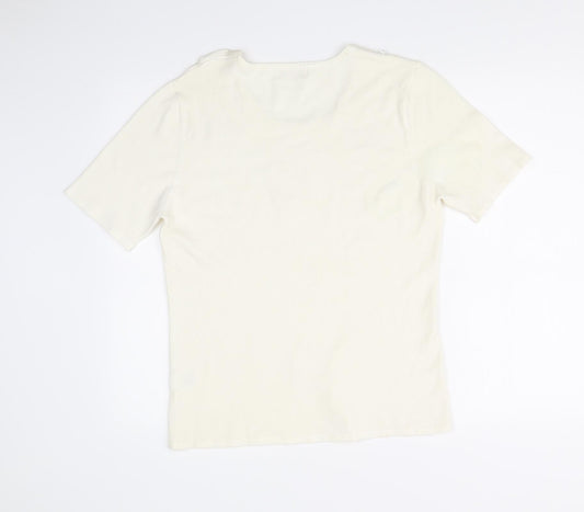 TASH Womens White Basic T-Shirt Size XL