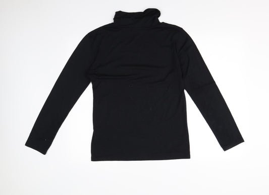JUISHDEN Womens Black Basic T-Shirt Size M