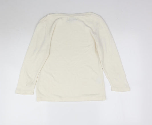 Acrylic Womens Ivory Knit Pullover Jumper Size 14