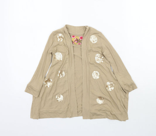 NEXT Girls Beige Cardigan Jumper Size 3 Years