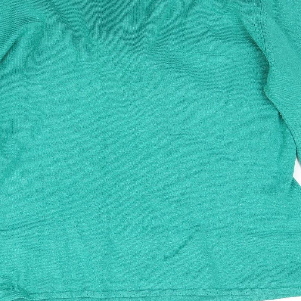 Kaliko Womens Green Knit Basic Blouse Size 14 - Tie detail