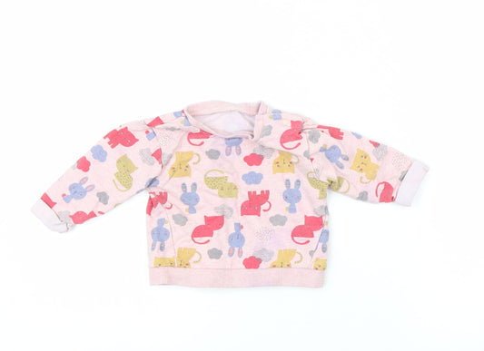 Nutmeg Girls Pink Pullover Jumper Size 3-6 Months