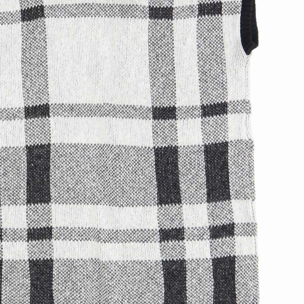 South Womens Grey Plaid Vest Jumper Size 8