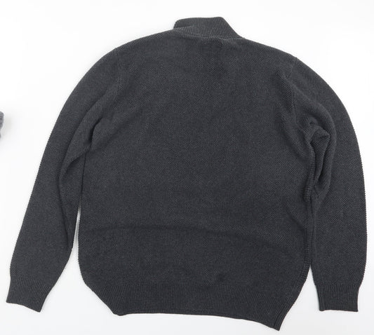 Harvey & Jones Mens Grey Knit Pullover Jumper Size L