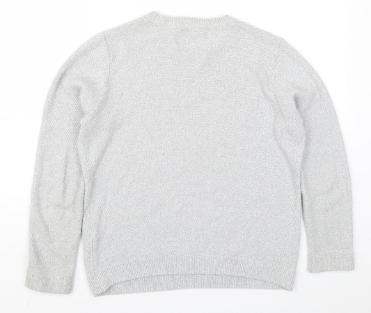 Topman Mens Grey Knit Pullover Jumper Size S