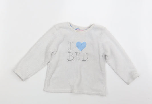 Young Dimension Girls White Pullover Jumper Size 4-5 Years - I love Bed