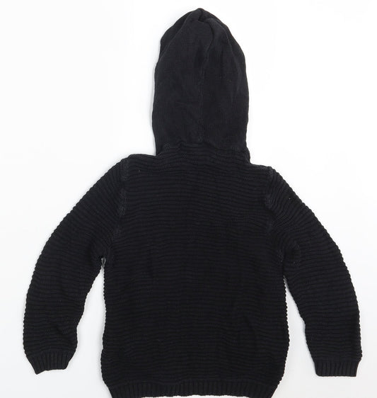 M & Co. Girls Black Knit Pullover Hoodie Size 7-8 Years