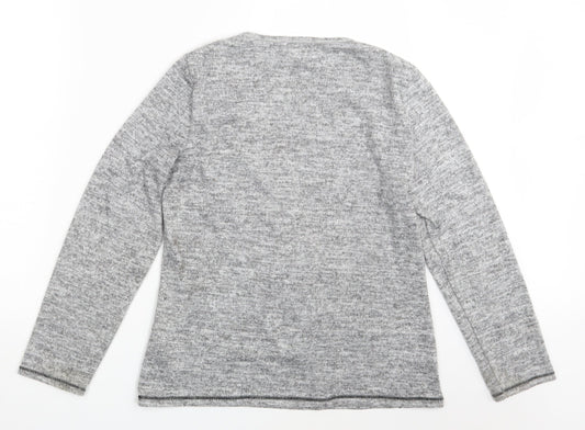 Kalisson Womens Grey Floral Pullover Sweatshirt Size XL