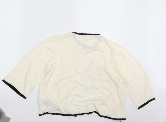 Classic Womens Ivory Cardigan Jumper Size 14