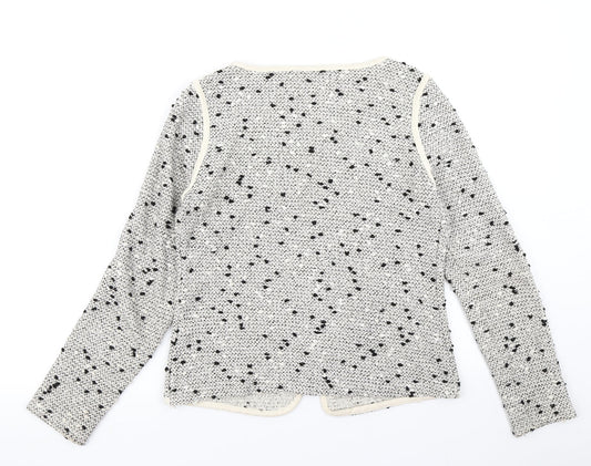 Papaya Womens Grey Polka Dot Jacket Blazer Size 10