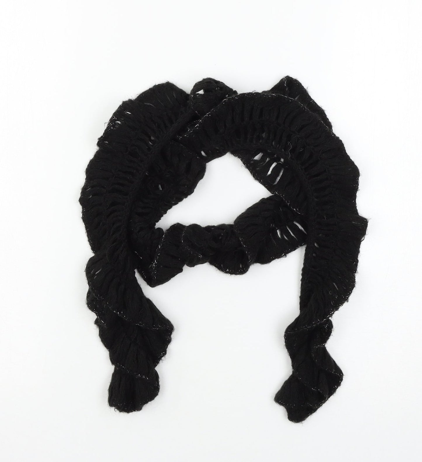 Preworn Womens Black Knit Scarf