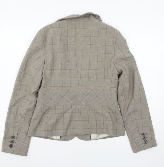 NEXT Womens Brown Check Jacket Suit Jacket Size 12