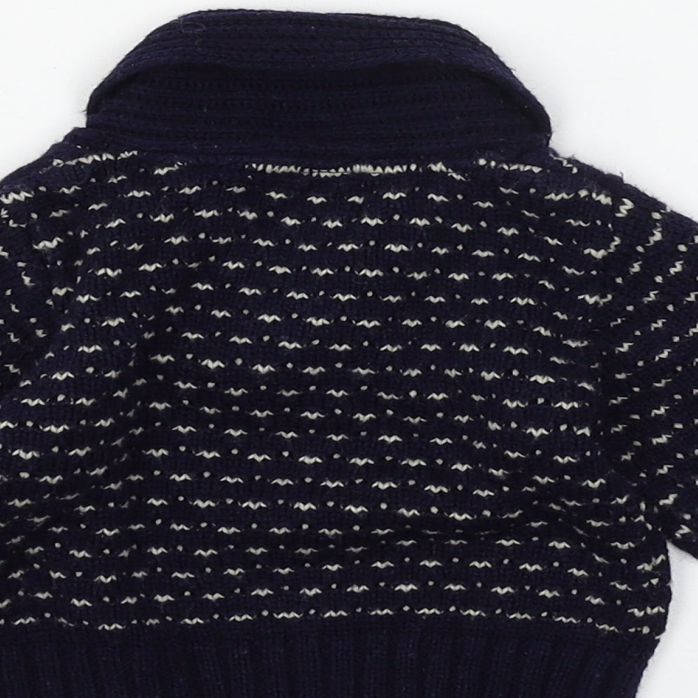 La Redoute Boys Blue Knit Pullover Jumper Size 3-6 Months