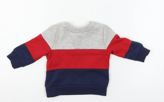 Primark Baby Grey Striped Jersey Pullover Jumper Size 0-3 Months - Great Vibes