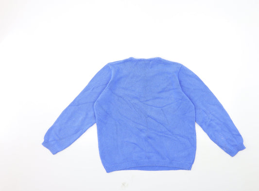 ISLE Womens Blue Knit Pullover Jumper Size 10