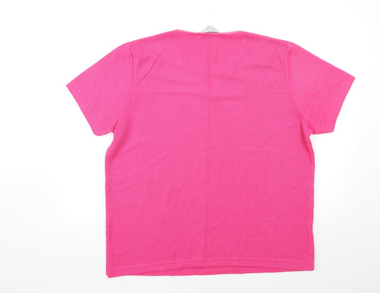 Carolyn Taylor Womens Pink Knit Pullover Jumper Size M