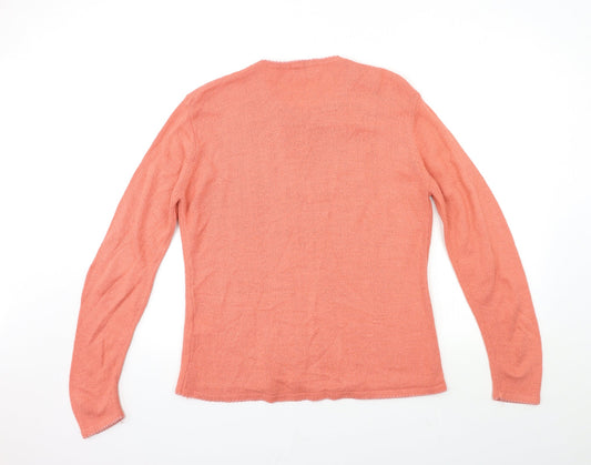 SIMPLY CLASSIC Womens Pink Knit Pullover Jumper Size 14