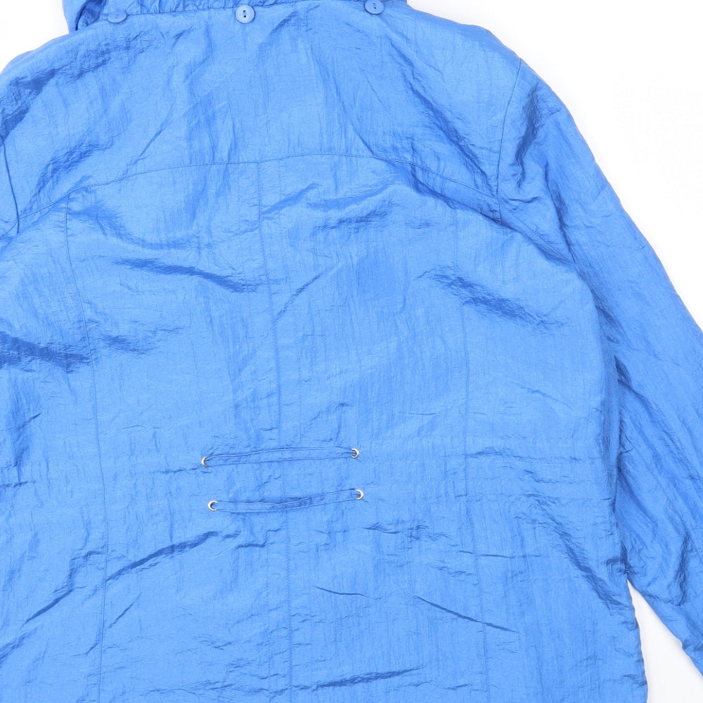 BM Womens Blue Houndstooth Jacket Coat Size 14